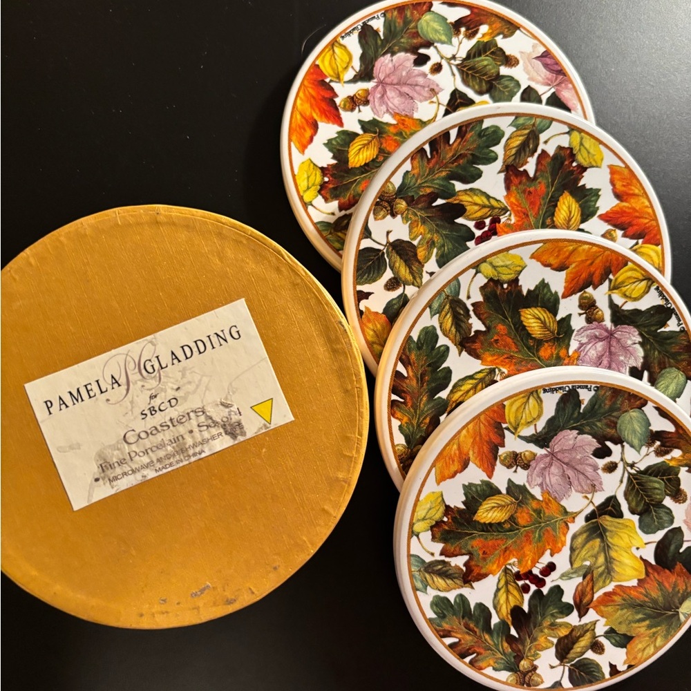 Pamela Gladding Autumn Leaf Coasters Set